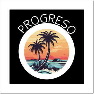 Progreso Mexico (White Lettering) Posters and Art